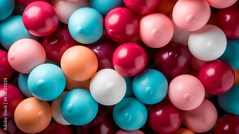 many colorful rubber balls in row many colorful rubber balls in row