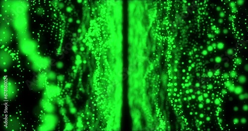 Abstract color digital connection moving dots, Network connection structure with Graphic Particle background, Science, technology concept.