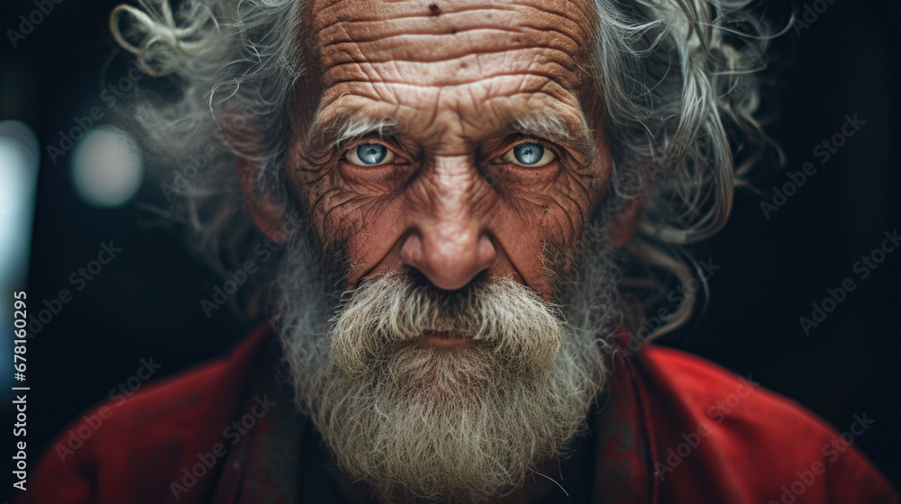 Close Up Portrait of a Senior Man with Gray Hair. Retired Adult Man Looking at Camera. Close Up Portrait of a Senior Man with Gray Hair. Retired Adult Man Looking at Camera.