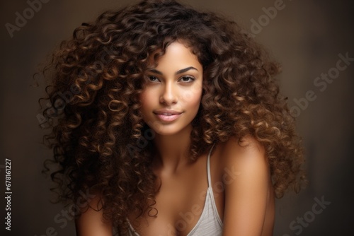 Stunning Portrait of an African American Black Woman With Big Hair 