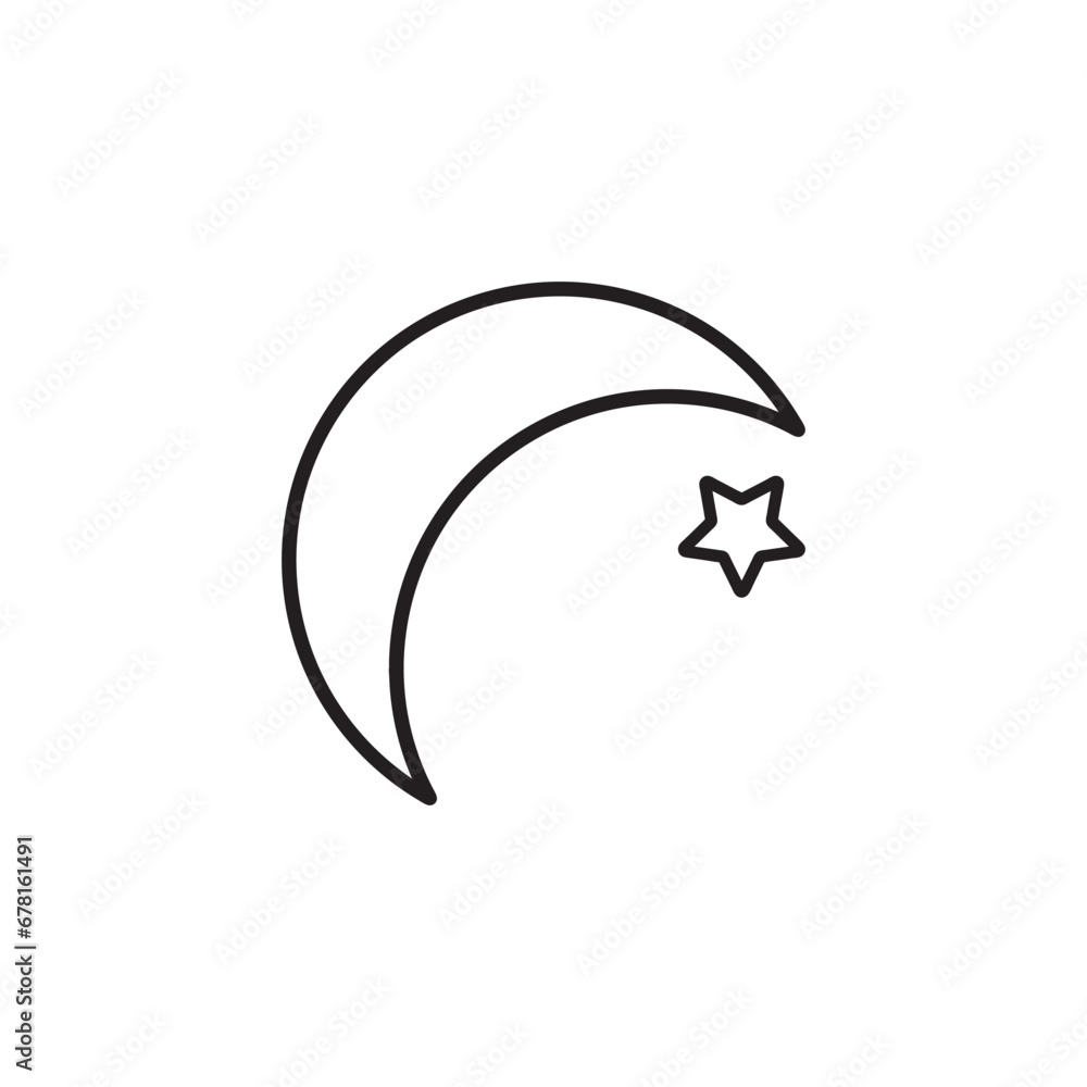Obraz premium Moon and star icon