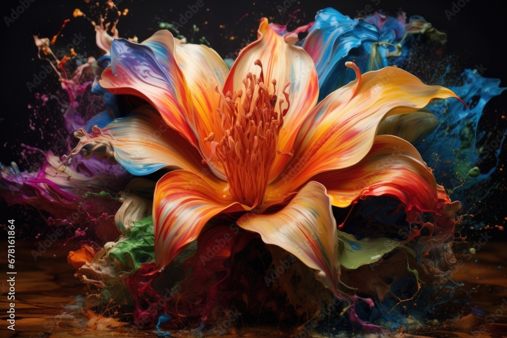 Artistic tiger lily in the night Artistic tiger lily in the night