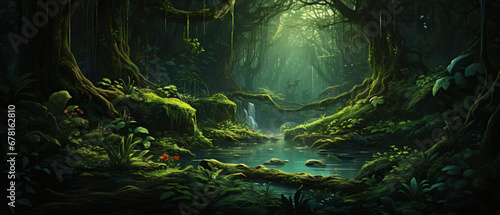 A Lush Green Forest Teeming with Life