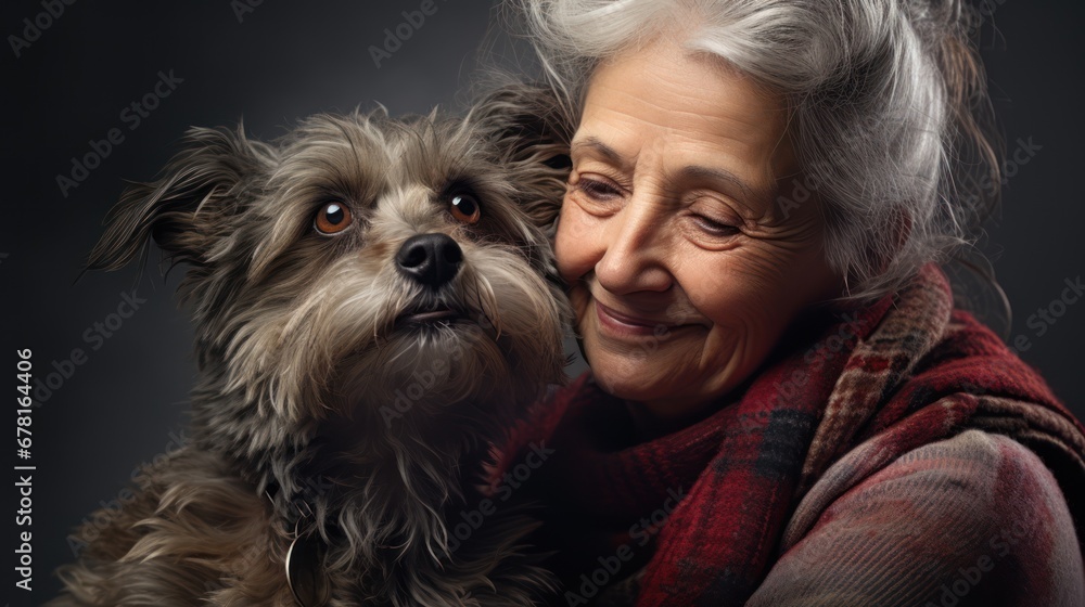 Timeless companionship: woman with her dog Timeless companionship: woman with her dog
