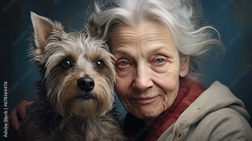 Timeless companionship: woman with her dog