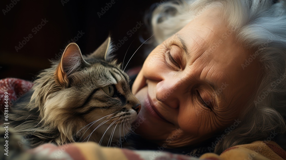 Woman and cat: a portrait of grace