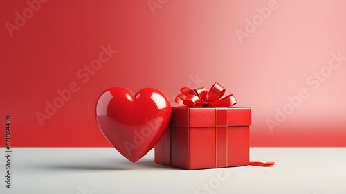 A red heart with a red box and a box of hearts on it © sbjshah