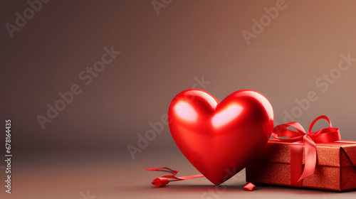 A red heart with a red box and a box of hearts on it