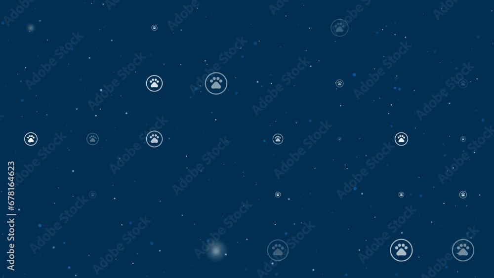 Template animation of evenly spaced furry gender symbols of different sizes and opacity. Animation of transparency and size. Seamless looped 4k animation on dark blue background with stars Template animation of evenly spaced furry gender symbols of different sizes and opacity. Animation of transparency and size. Seamless looped 4k animation on dark blue background with stars