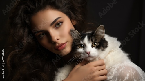 Woman and cat: a portrait of grace