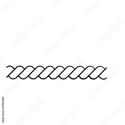 Rope Knots Borders Black Thin Line
