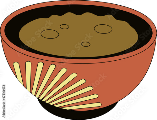 Icono de objeto con chocolate caliente mexicano. Bebida tradicional de cacao. Tejate, Pozol, Tascalate, Champurrado, México prehispánico.