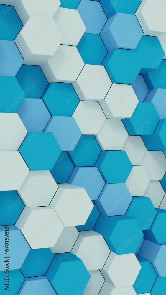 3D animated background of hexagons in a loop, with wave motion. Moving geometric pattern wall. 4K motion graphics animation Loopable. 3D animated background of hexagons in a loop, with wave motion. Moving geometric pattern wall. 4K motion graphics animation Loopable.