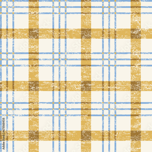 Textile geometrical check texture background pattern.simple texture textile product checks vector pattern. cyan,yellow winter theme checked pattern with beige background.