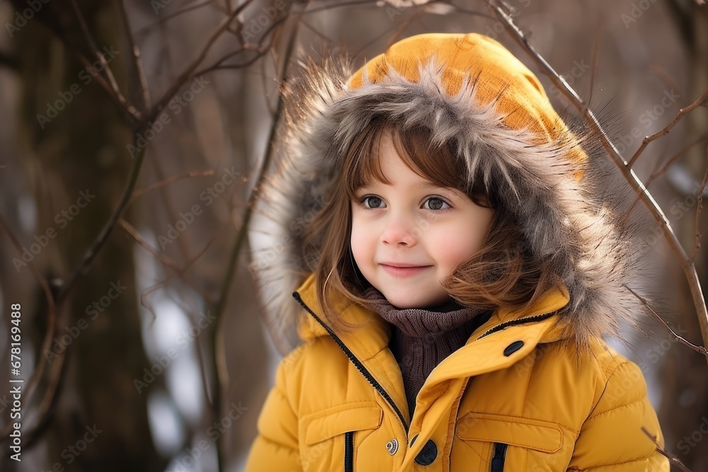 A cute child in a warm winter coat A cute child in a warm winter coat