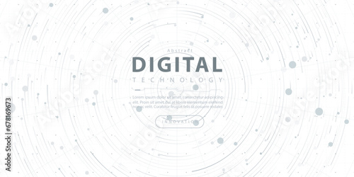 Digital technology futuristic internet network speed connection white background, cyber nano information, abstract communication, innovation future tech data, Ai big data line dot illustration vector