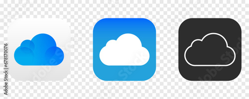 Rivne, Ukraine - November 14, 2023. iCloud subscription vector illustration