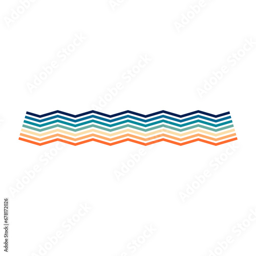 Retro 70s geometric and  vintage rainbow color lines 