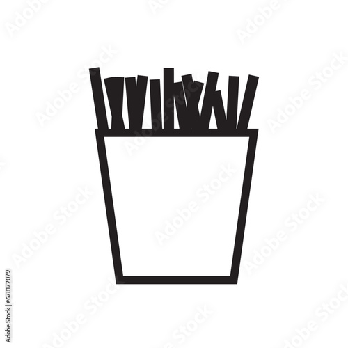 french fries icon vector illustration eps