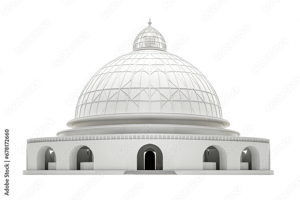 White Dome isolated on Transparent Background, PNG, Generative Ai
