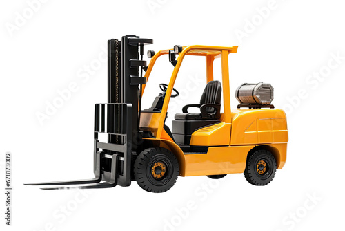 Forklift in High Detail on Transparent Background, PNG, Generative Ai