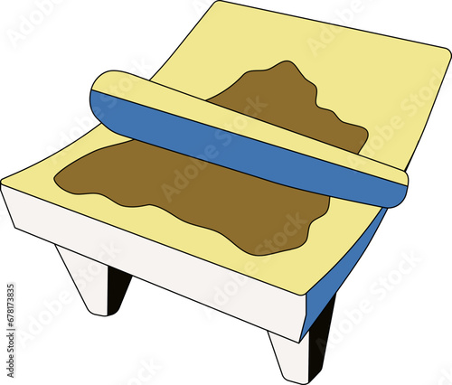 Icono de metate de piedra para moler chocolate, mole. maíz México tradición prehispánica indígena.