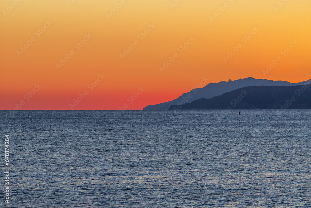 Seascape by the sea on the island of Crete - Greece.