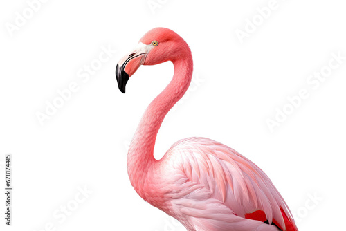 Graceful Pink Flamingo in High Detail on Transparent Background, PNG, Generative Ai