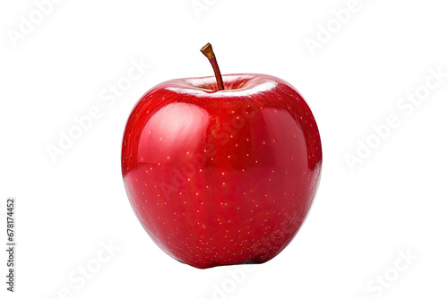 Solo Red Apple on Transparent Background, PNG, Generative Ai
