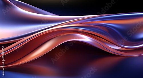 Abstract Fluidity in Motion - A Harmonious Blend of Colorful Waves and Reflections