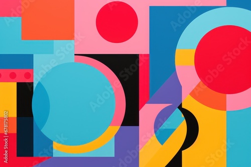Abstract Geometric Patterns and Shapes in Bold, Vibrant Colors.