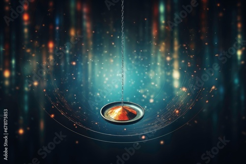 Hypnotherapy pendulum in motion hypnotic background with empty space for text 