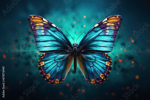 A butterfly symbolizing metamorphosis in EMDR therapy isolated on a gradient background 