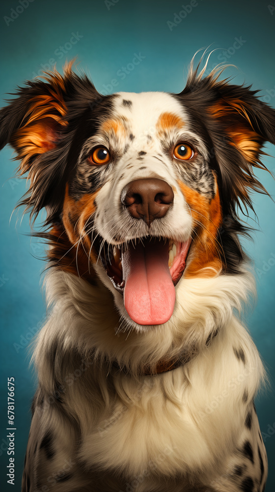 Portrait of a beautiful australian shepherd dog. Studio shot.
