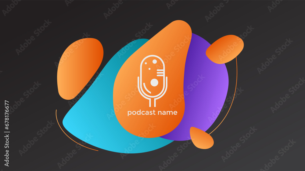 PODCAST DARK BACKGROUND COLORFUL WITH GEOMETRIC SHAPES GRADIENT BLUE ORANGE PURPLE COLOR SIMPLE TEMPLATE DESIGN VECTOR. GOOD FOR COVER DESIGN, BANNER, WEB,SOCIAL MEDIA PODCAST DARK BACKGROUND COLORFUL WITH GEOMETRIC SHAPES GRADIENT BLUE ORANGE PURPLE COLOR SIMPLE TEMPLATE DESIGN VECTOR. GOOD FOR COVER DESIGN, BANNER, WEB,SOCIAL MEDIA