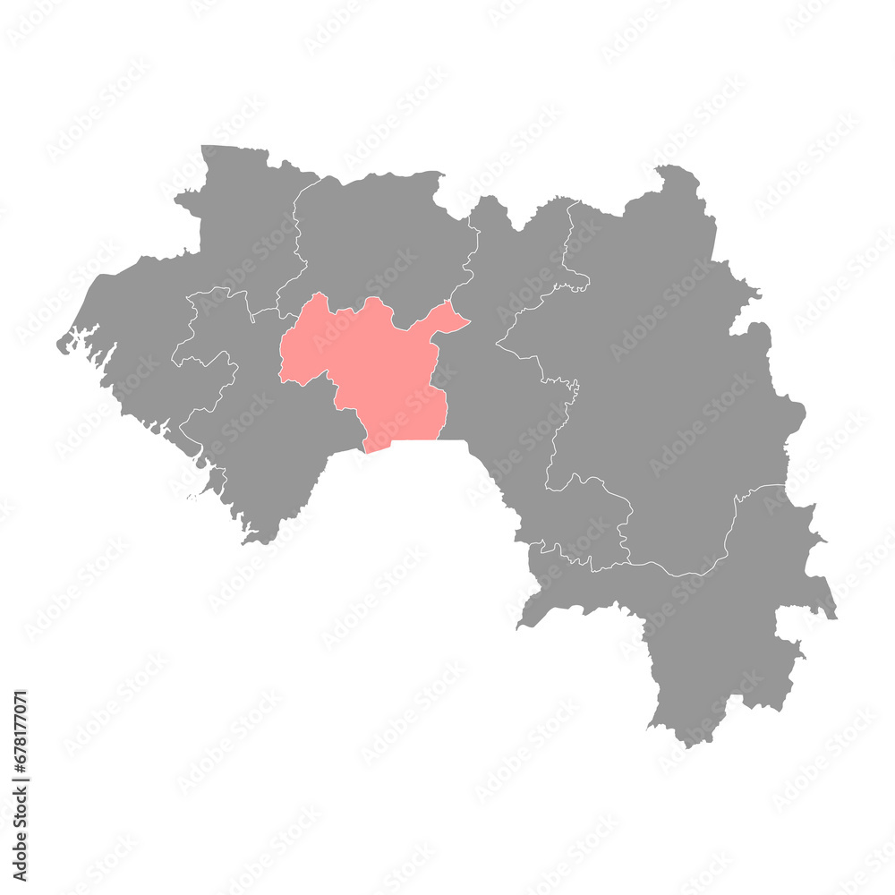 Mamou region map, administrative division of Guinea. Vector illustration.