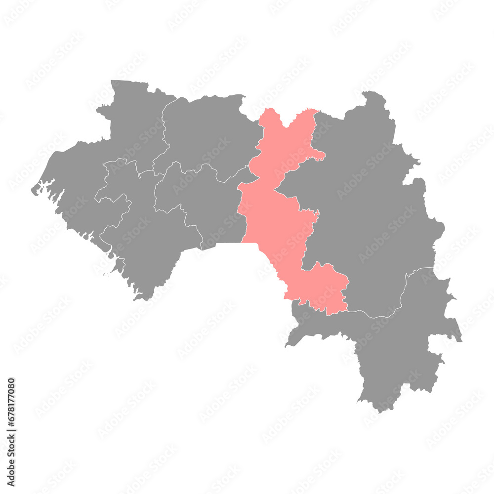 Faranah region map, administrative division of Guinea. Vector illustration. Faranah region map, administrative division of Guinea. Vector illustration.