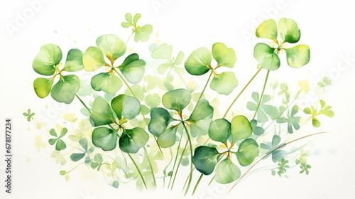 Watercolor Shamrock Clipart for St. Patrick's Day photo