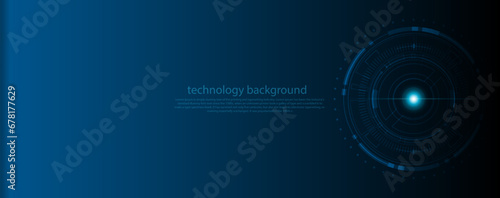 Blue circle and line technology abstract technology innovation concept vector background and glowing light