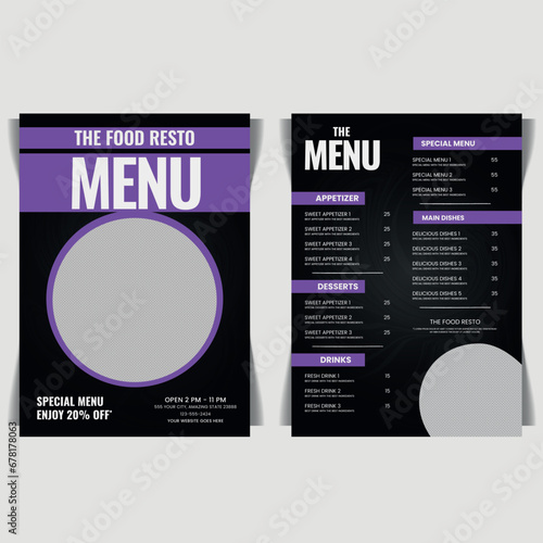  vector beautiful food menu design template, modern food menu design template