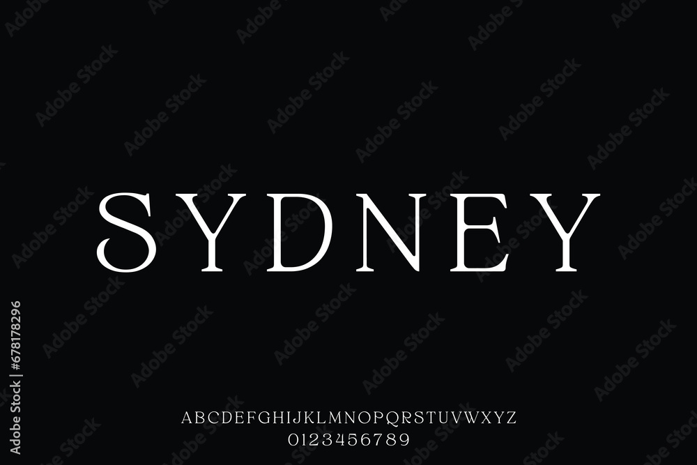 Fototapeta premium Elegant minimalist vintage alphabet display font vector. Natural serif typography style