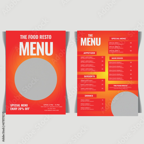  vector beautiful food menu design template, modern food menu design template