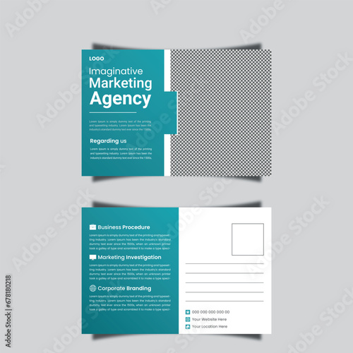 corporate business postcard design template premium vector