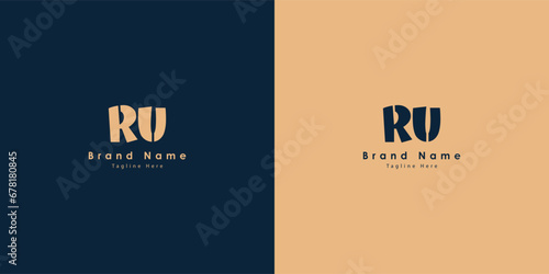 RU Letters vector logo design