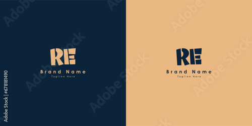 RE Letters vector logo design