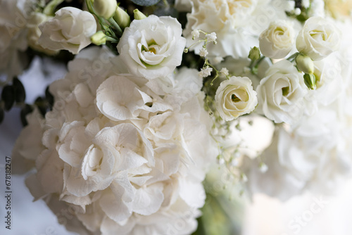 Bouquet of white flowers close-up