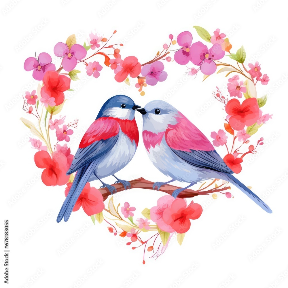 bird couple in spring. 