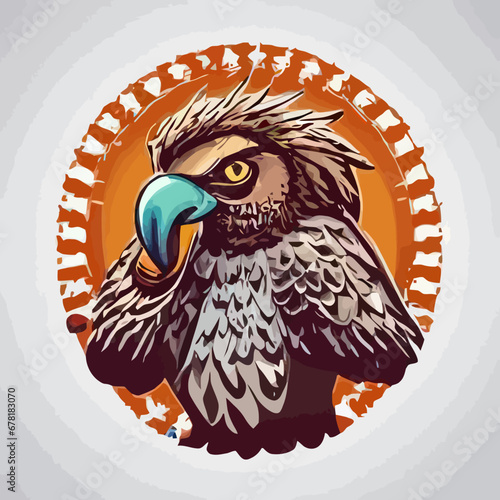 A bird with a blue beak design vector illustration for use in design and print poster canvas.eps