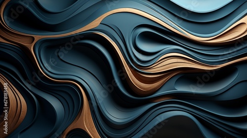 3D Textur aus stahlblauen Wellen mit beige farbenen Absetzungen