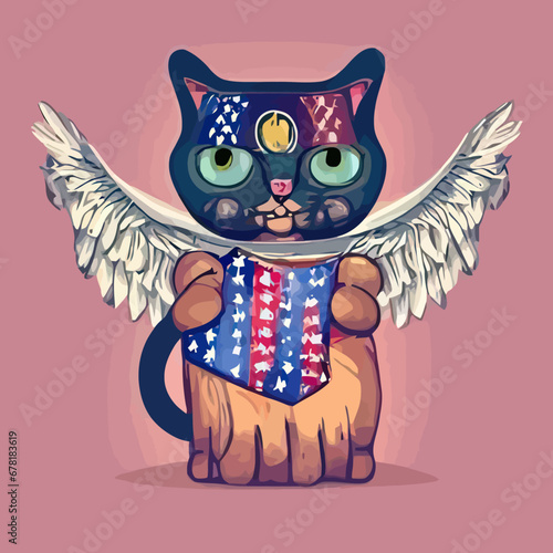 A cat vector ,cat T-Shirt , Kitty T-Shir wearing a garment design vector illustration for use in design and print poster canvas.eps